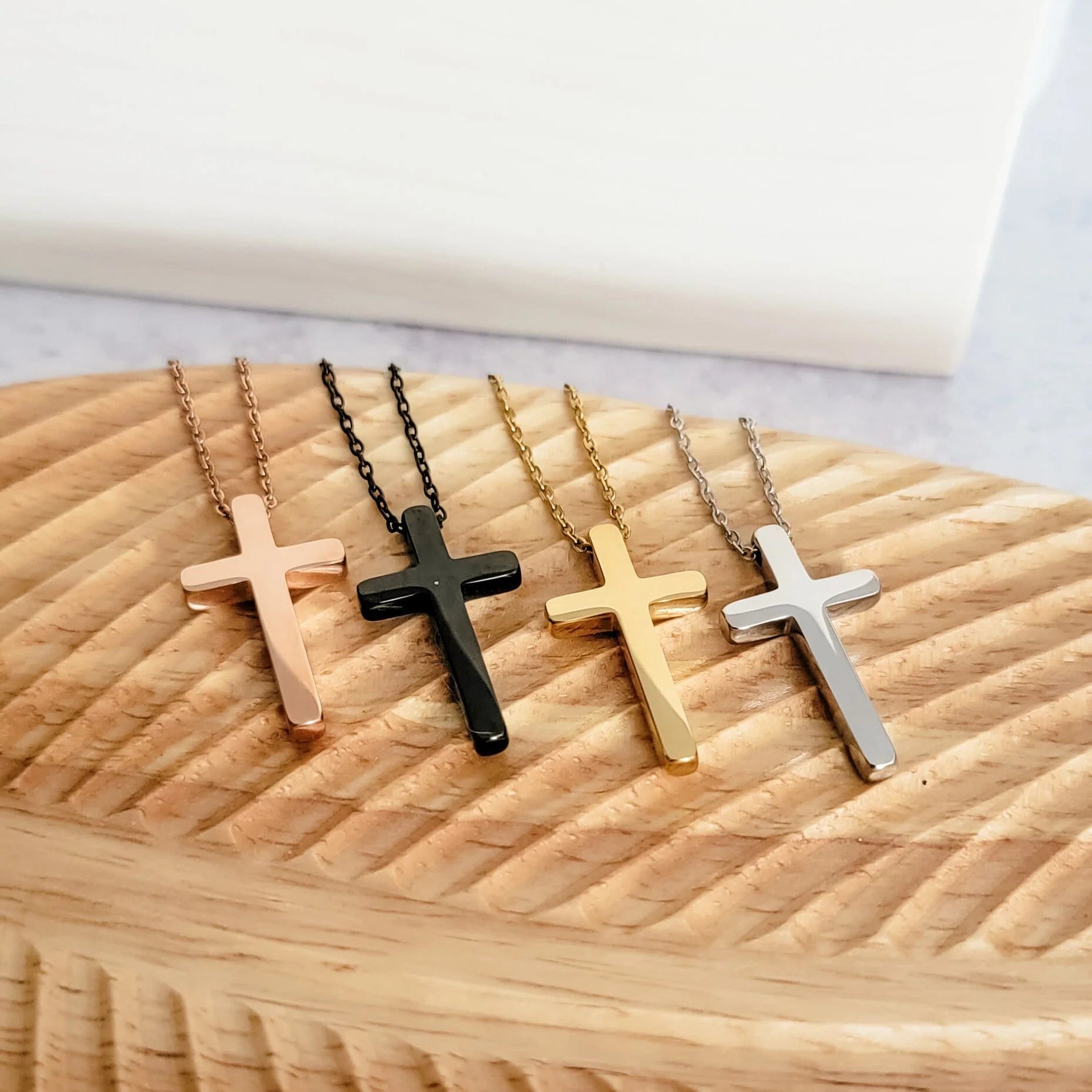 Vertical Cross Necklace Metal Blank #24