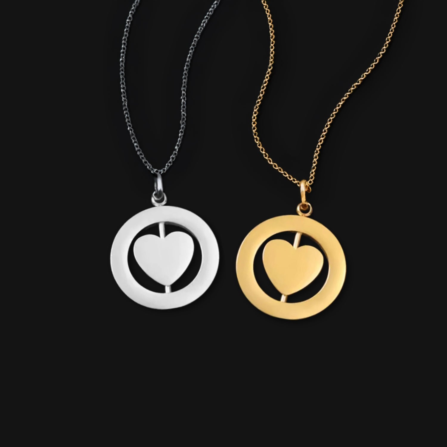 Rotating Heart Necklace Metal Blank #45