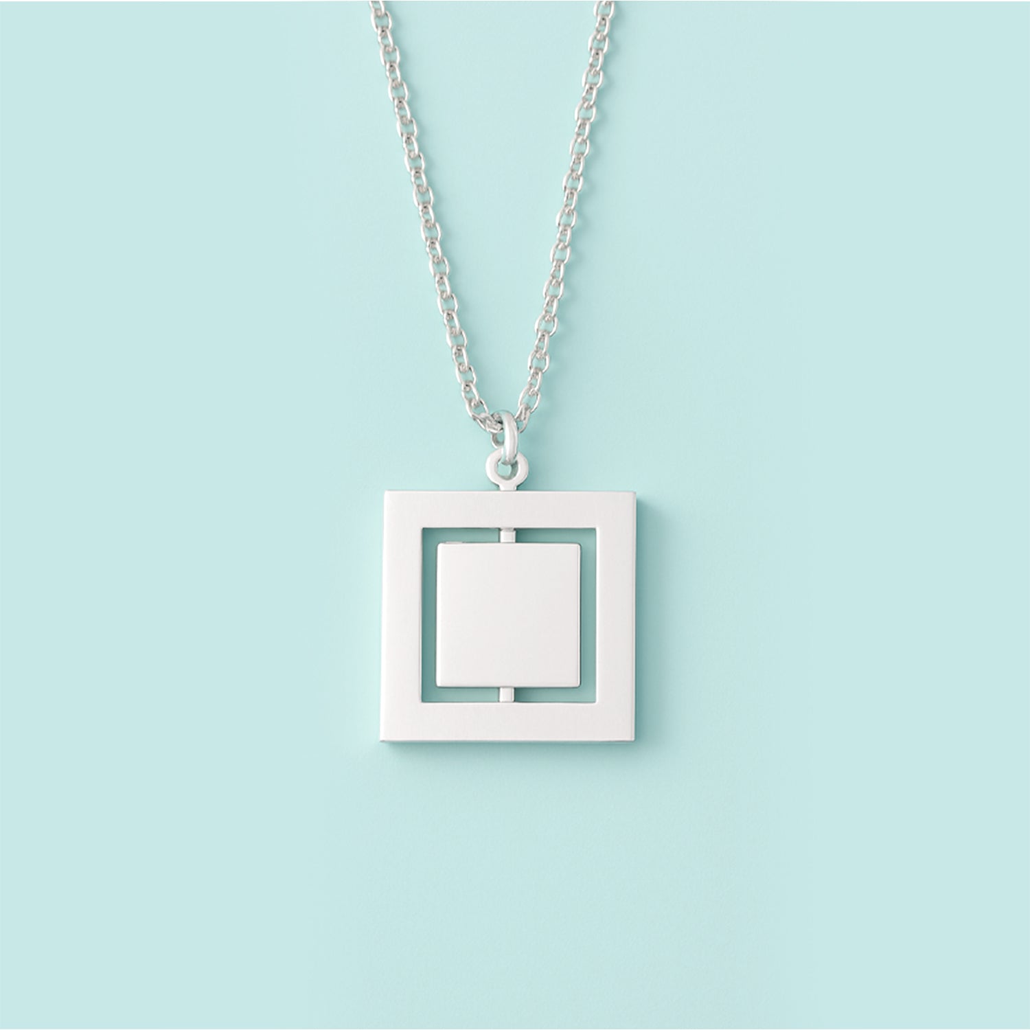 Rotating Square Necklace Metal Blank #46