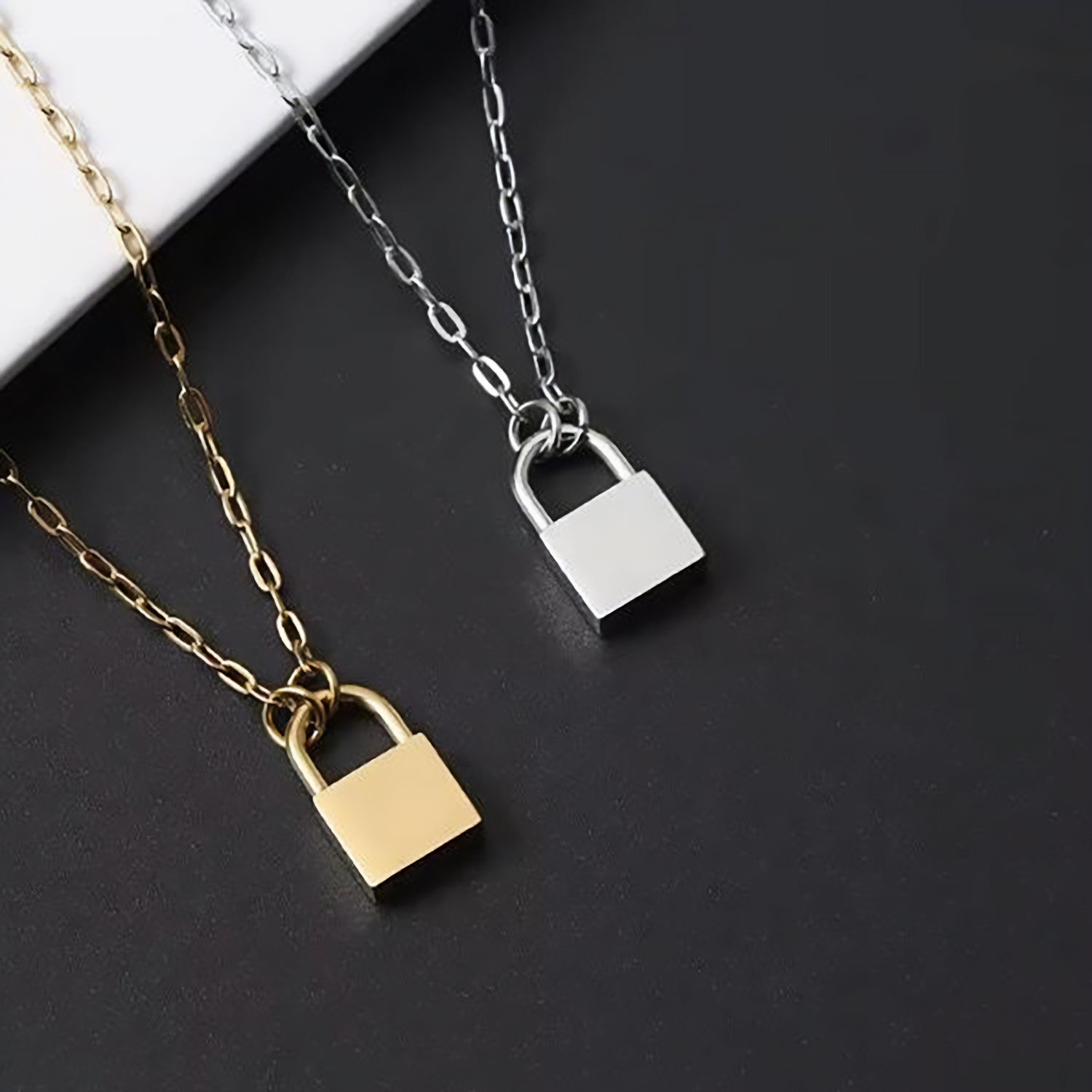 Petite Lock Pendant Necklace Metal Blank #57