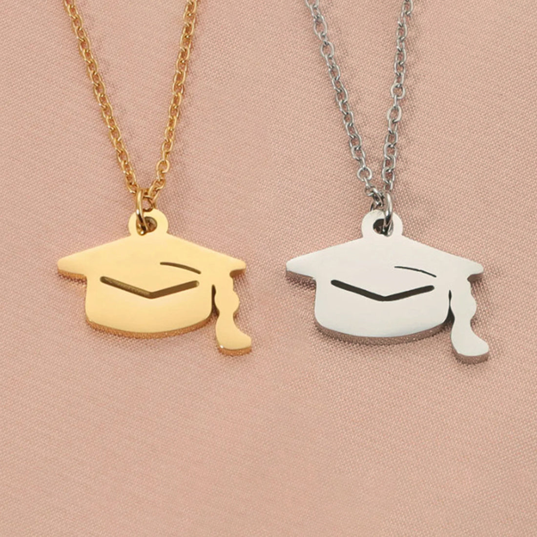Graduation Cap Pendant Necklace Metal Blank #61