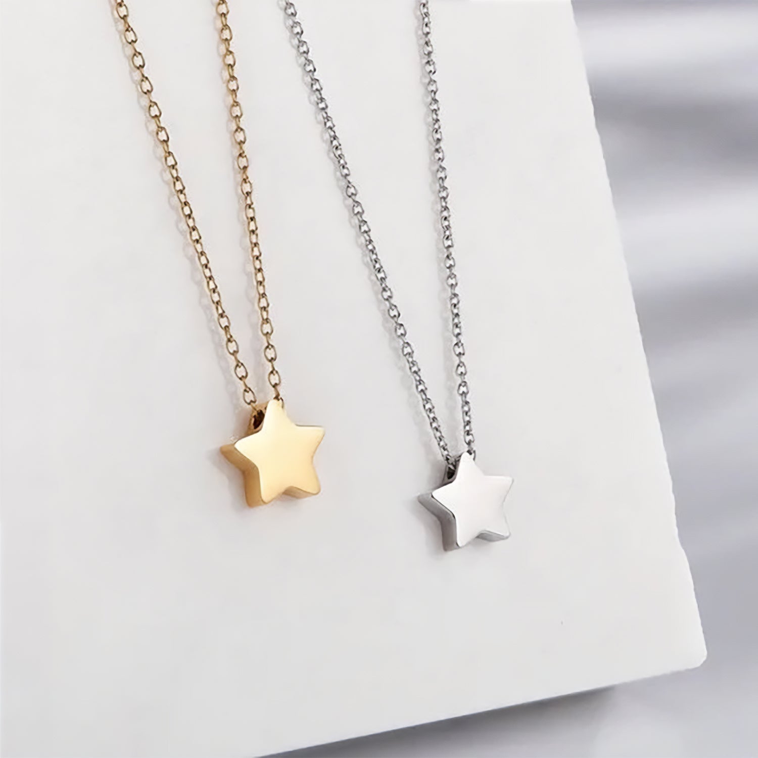 Tiny Star Charm Necklace Metal Blank #66