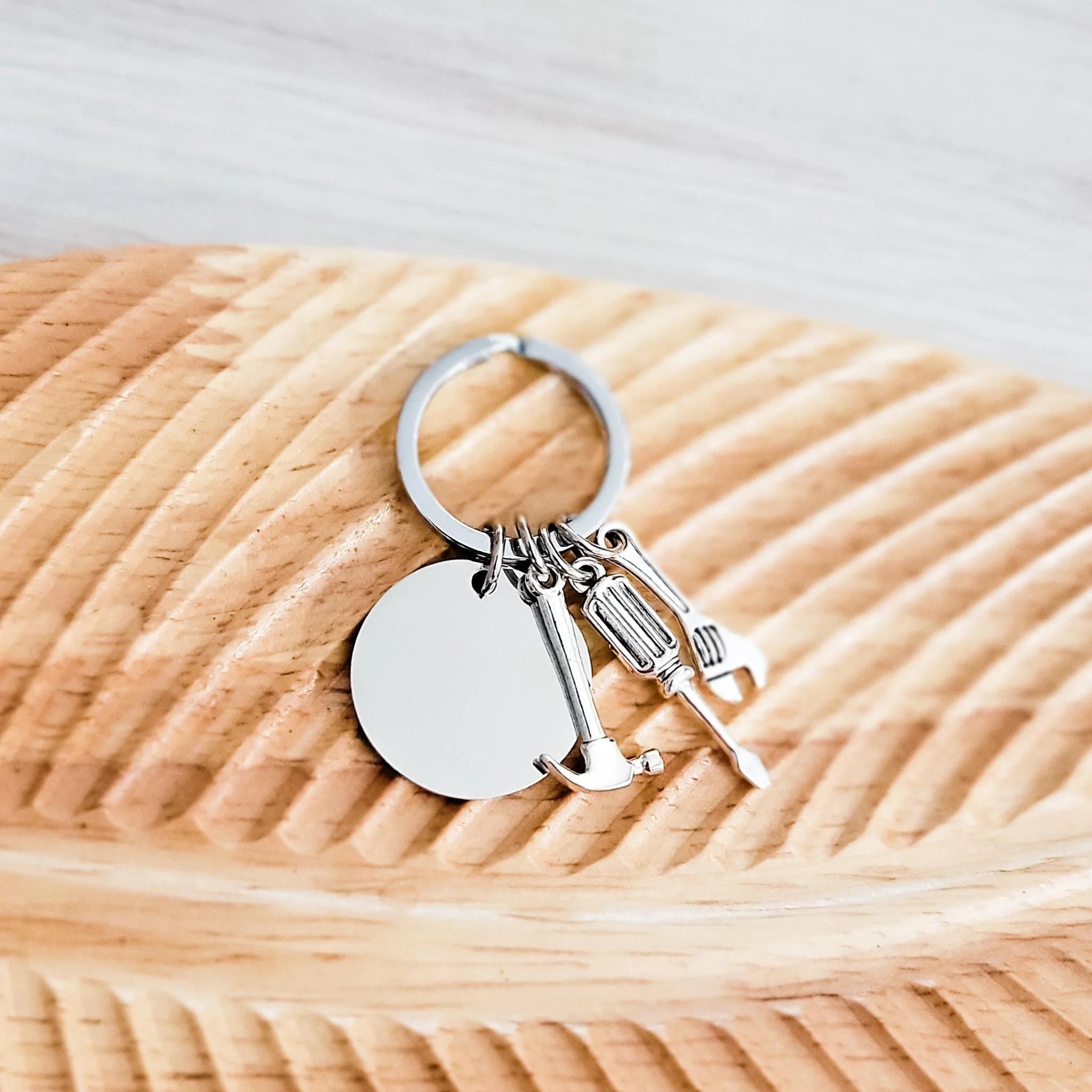 Disc with Tool Trio Charm Keychain Metal Blank #94