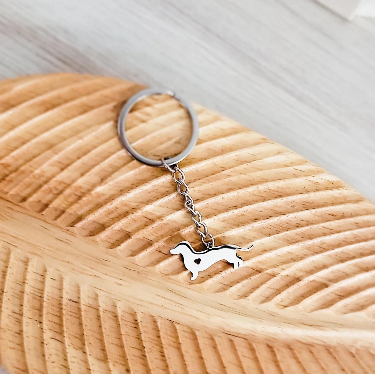 Dachshund Heart Pendant Keychain Metal Blank #95