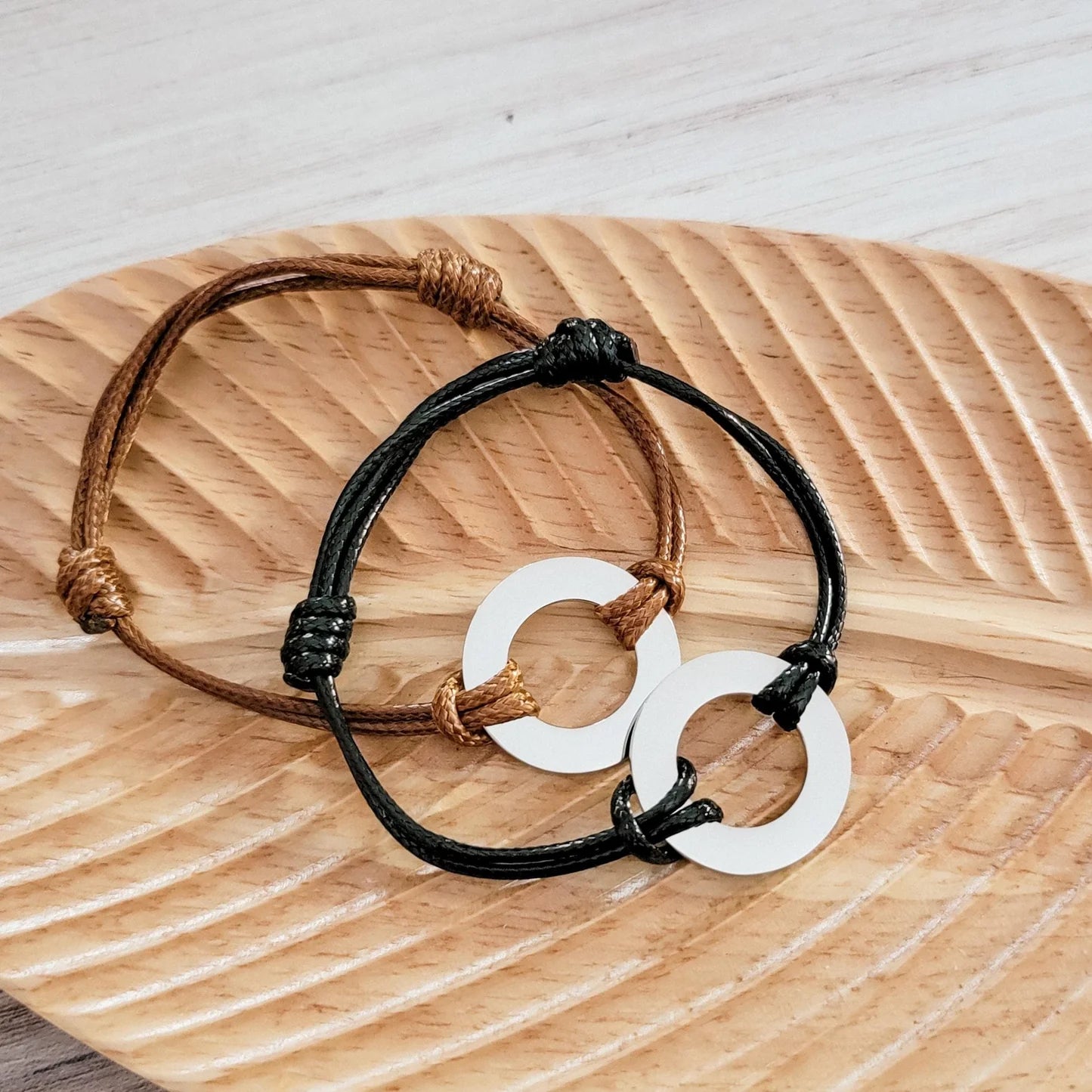 Woven Cord Open Circle Bracelet Metal Blank #97